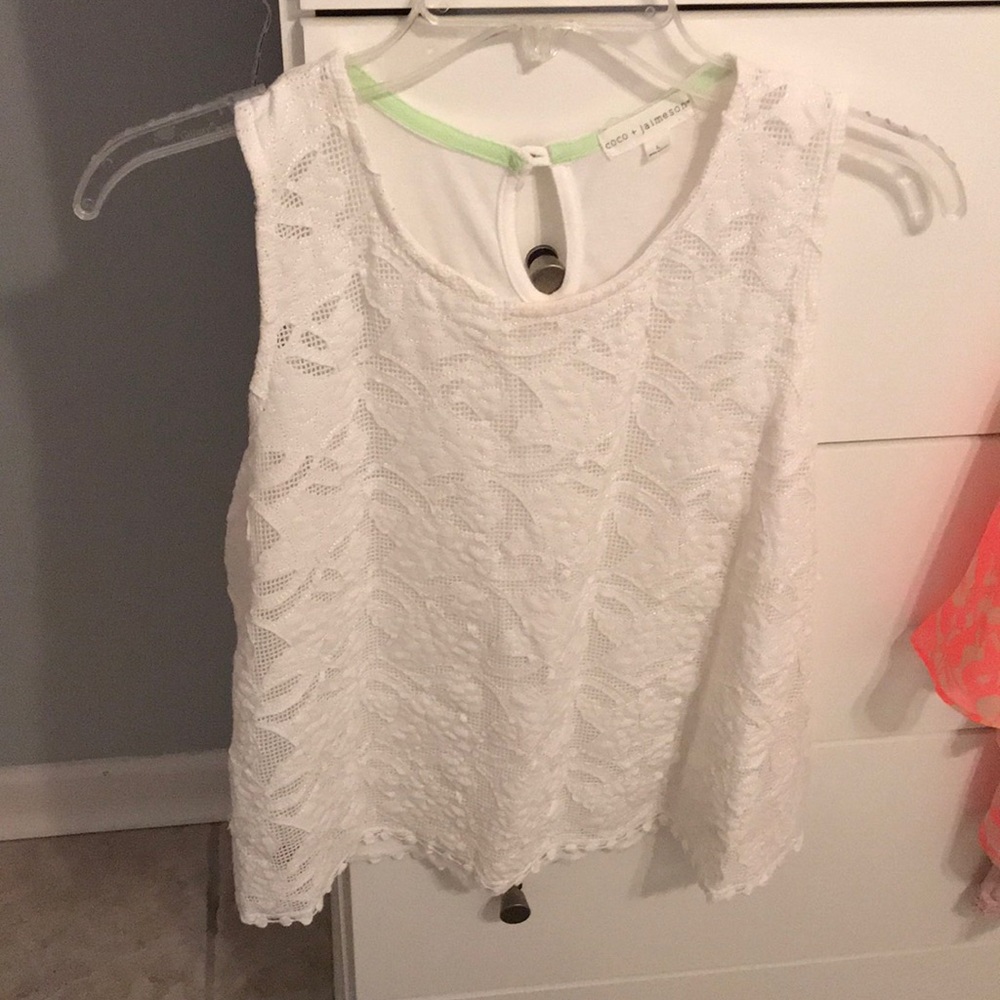 Lace white top